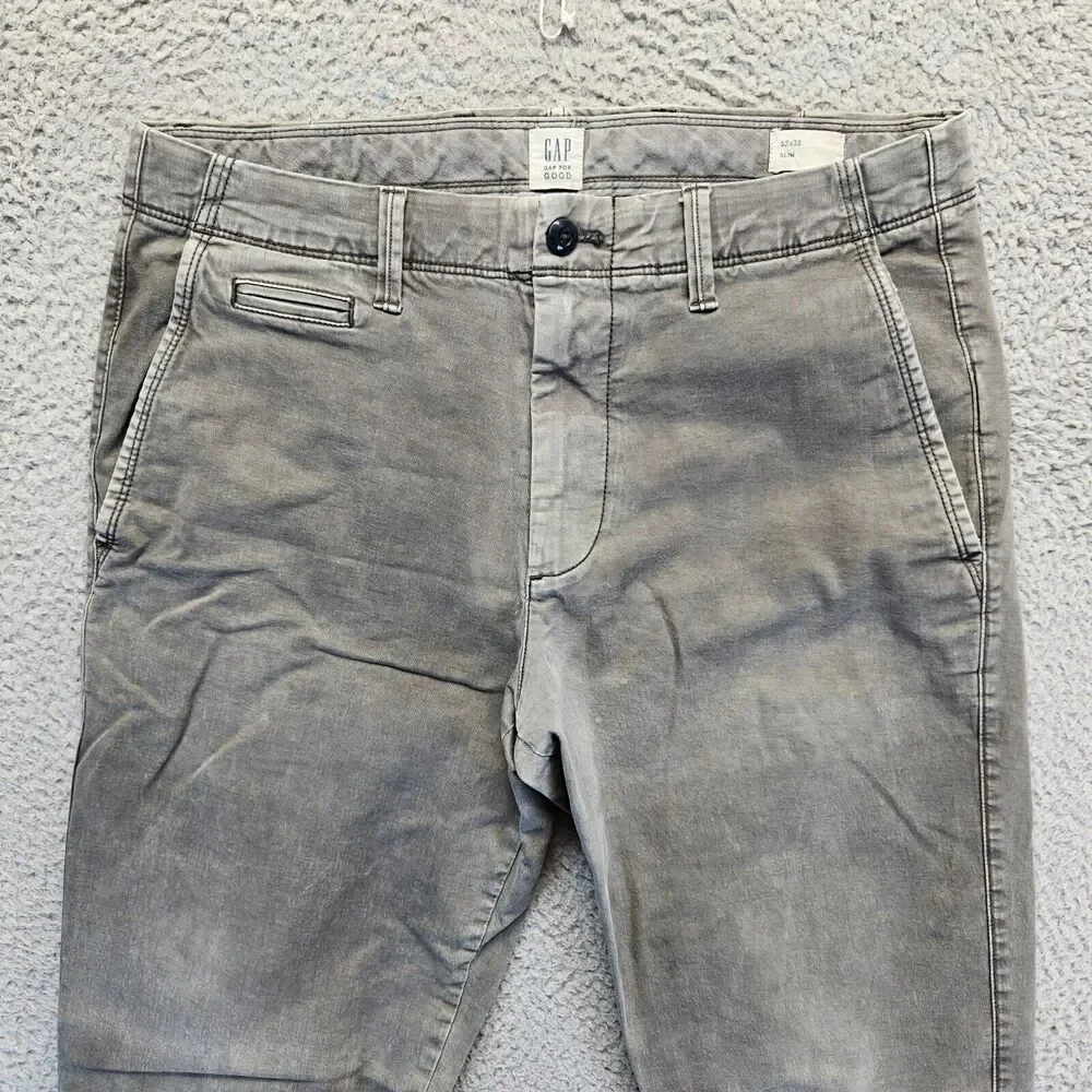 Gap Pants Mens 32x32 Gray Denim Slim Vintage‎ Tapered Leg